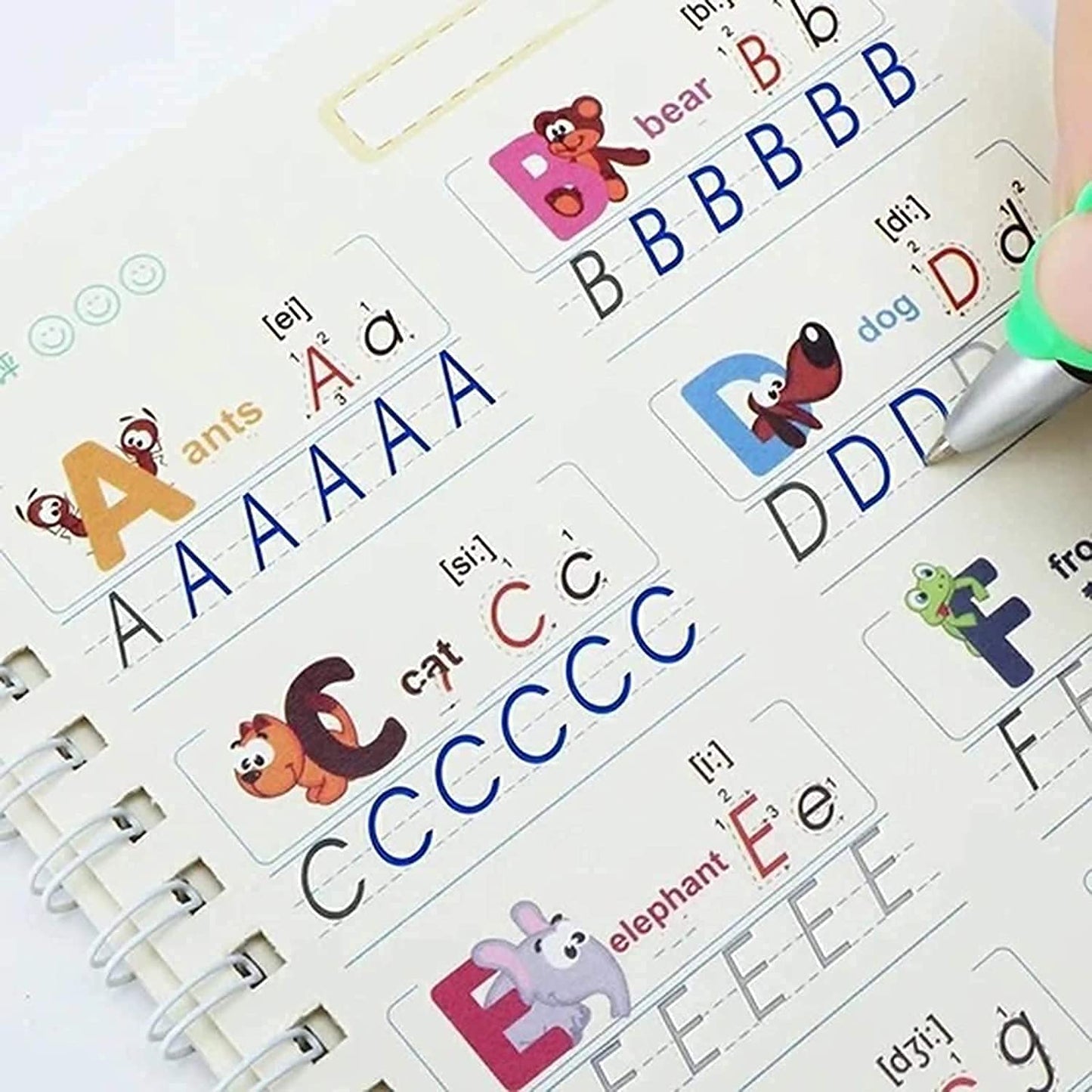 Magic Practice Copybook Set - (4 Books + 10 Refills + Pen + Grip)